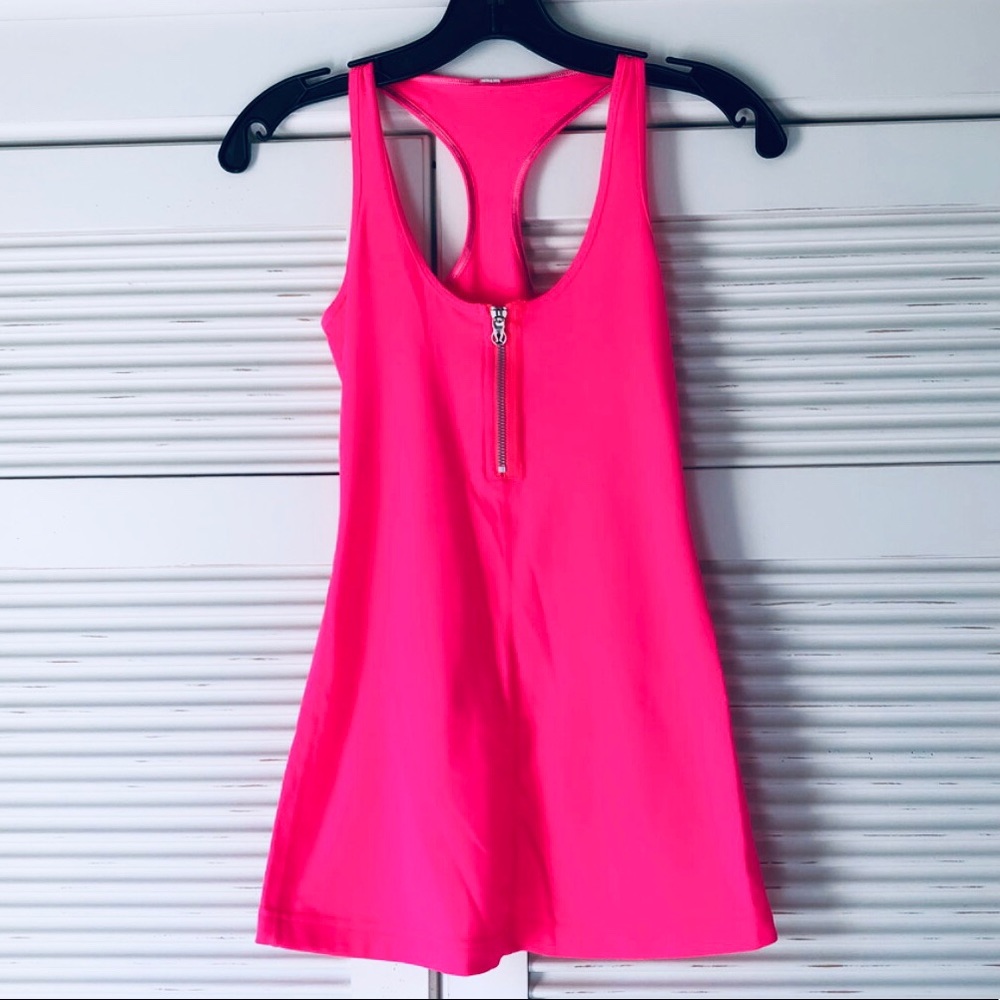 Lululemon Hot Pink Racerback Zip-front Tank